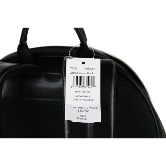 NEW Coach Men's West Large Backpack Charcoal Black Signature Coated Canvas NWT - Picture 4 of 9